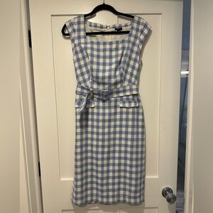 Blue and White Checkered Dress